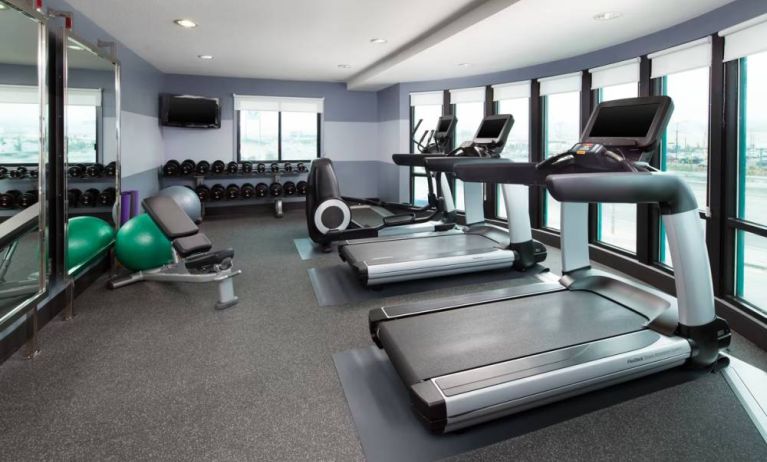 Fitness facility at Four Points By Sheraton San Francisco Airport.
