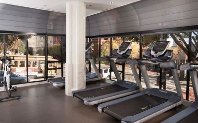 Well equipped fitness center with treadmills at Stanford Court San Francisco.