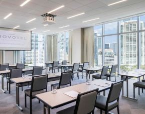Professional meeting room with natural light at Novotel Miami Brickell.