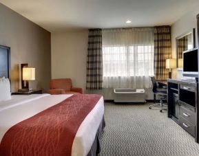 Spacious delux king room with TV and work desk at Best Western San Diego Zoo/SeaWorld Inn & Suites.