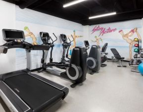 Well equipped fitness center at Hotel Studio Allston.