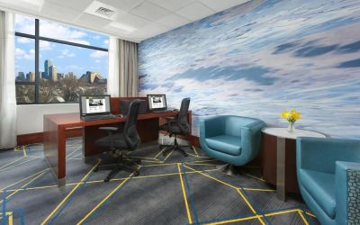 Dedicated business center with PC, internet, printers, and business desk at Courtyard Boston Cambridge.