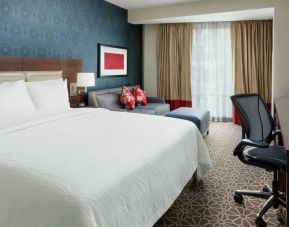 Delux king room with TV and work space at Hilton Garden Inn Washington DC / Georgetown Area.