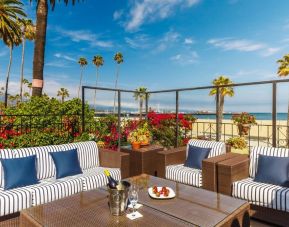 Lovely outdoor lounge area ideal for coworking at Hotel Milo Santa Barbara.
