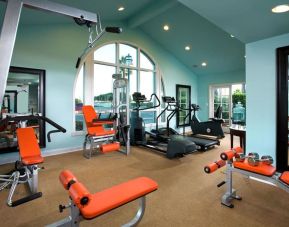 Well-equipped fitness center at Hotel Milo Santa Barbara.