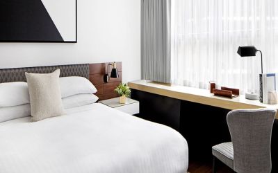 Delux king room with workspace at St Gregory Hotel.