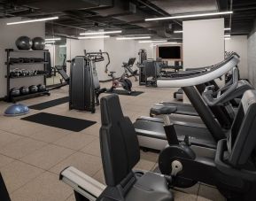 Well equipped fitness center at Rand Tower Hotel, Minneapolis, A Marriott Tribute Portfolio Hotel.