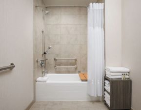 Private guest bathroom with shower at Hotel Caza.
