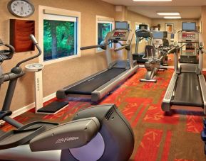 Fitness center at Residence Inn Boston Tewksbury.
