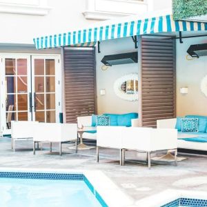 Refreshing outdoor pool at Maison 140 Beverly Hills.