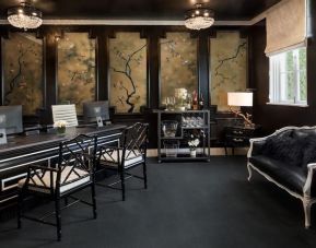 Business center at Maison 140 Beverly Hills.