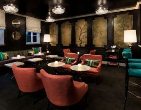 Lobby and coworking lounge at Maison 140 Beverly Hills.