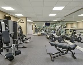 Well equipped fitness center at Hyatt Place London Heathrow Airport.