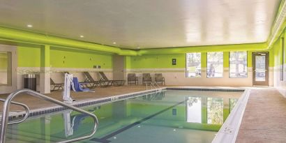 Refreshing indoor pool at La Quinta Inn & Suites Cleveland Airport West.