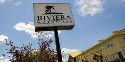 Hotel exterior at Riviera Motor Inn.