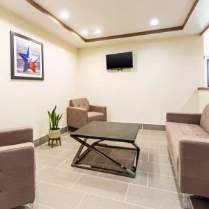 Lobby and coworking lounge at Quality Inn Greenville I-30.