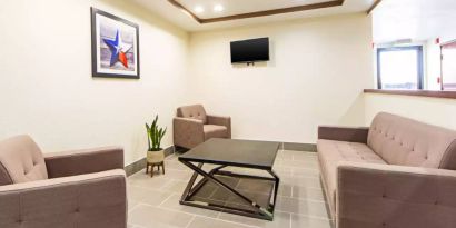 Lobby and coworking lounge at Quality Inn Greenville I-30.