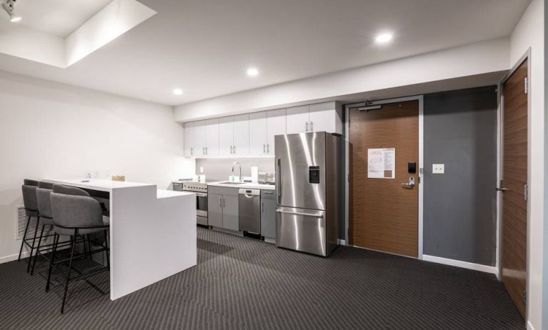 Spacious kitchen inside day use room at Hotel Chauncey.
