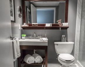 Private guest bathroom with shower at The Westminster Hotel.