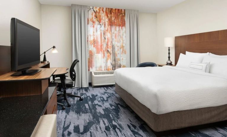 Delux king room with natural light at Fairfield Inn & Suites by Marriott Baltimore BWI Airport.