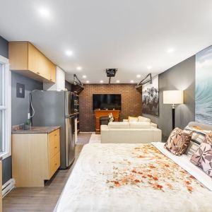 Spacious delux king room with natural light at Chez Joe.