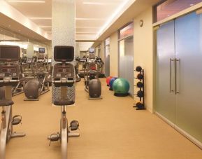 Well equipped fitness center at Fairmont Chicago at Millennium Park.