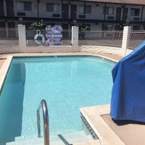 Refreshing outdoor pool at Cozy Inn.