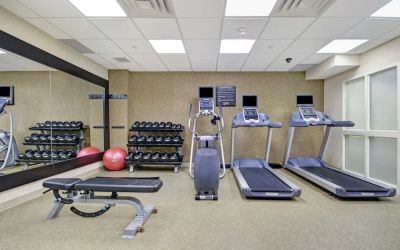 Fitness center available at Homewood Suites By Hilton Burlington.