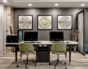 Business center with PC, internet, and printer at Homewood Suites By Hilton Burlington.