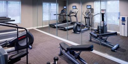 Fitness center available at Residence Inn By Marriott Denver Highlands Ranch.