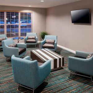 Lobby and coworking lounge at Residence Inn By Marriott Denver Highlands Ranch.