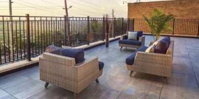 Terrace at Wyndham Garden North Bergen Near Secaucus.