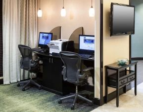 Business center with printer and PC at Hampton Inn & Suites Gainesville-Downtown.
