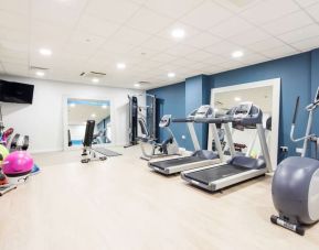 Equipped fitness center at Hampton By Hilton Humberside Airport.