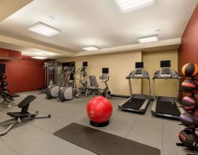 Equipped fitness center at Hilton Garden Inn New York/Manhattan-Midtown East.