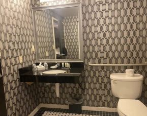 Guest bathroom with shower at Park Manor Hotel.