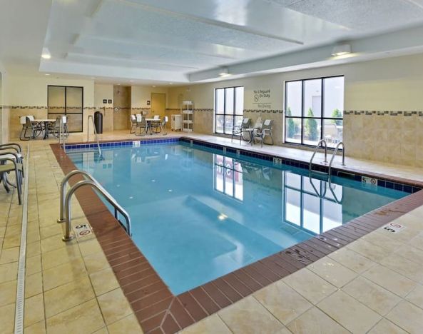 Stunning indoor pool at Hampton Inn Iowa City/University Area.