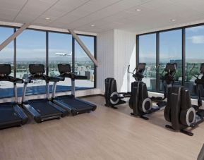 Equipped fitenss center at H Hotel Los Angeles, Curio Collection By Hilton.