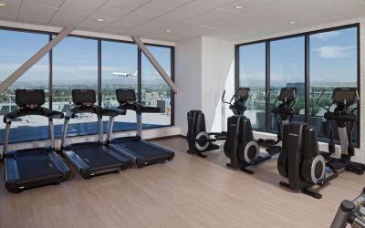Equipped fitenss center at H Hotel Los Angeles, Curio Collection By Hilton.