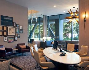Dedicated business center at H Hotel Los Angeles, Curio Collection By Hilton.