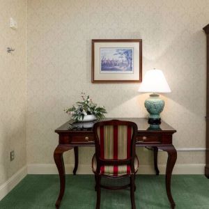 Guest room workspace at The Bristol Hotel.
