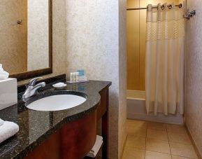 Guest bathroom with shower at Hampton Inn & Suites Birmingham-Downtown-Tutwiler.