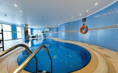 Stunning indoor pool at Millennium Central Doha.