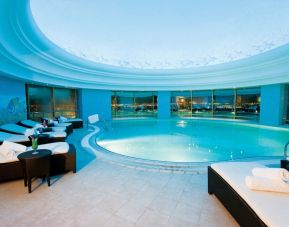 Stunning indoor pool at Millennium Hotel Doha.