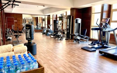 Equipped fitness center at Millennium Hotel Doha.