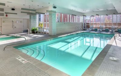 Stunning indoor pool at Hilton Garden Inn Calgary Downtown.