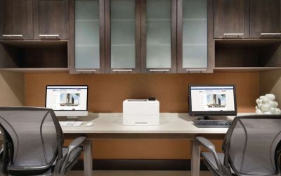 Dedicated business center at Hilton Garden Inn Calgary Downtown.