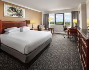 Delux king room with natural light at Hilton Short Hills.