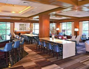 Bar, lounge, and coworking space at Hilton Short Hills.