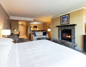 Delux king room with fire place at Hilton Whistler Resort & Spa.